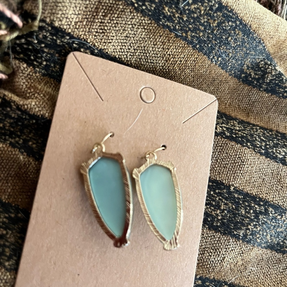 Beautiful Opalescent Green Dangle Earrings - Picture 9 of 11